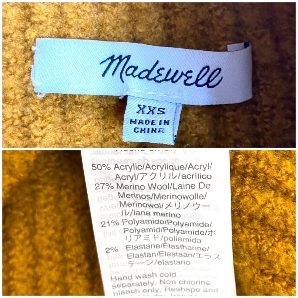 MADEWELL Northfield Mockneck Ribbed Sweater in Mustard Style# H3339 - Picture 5 of 9